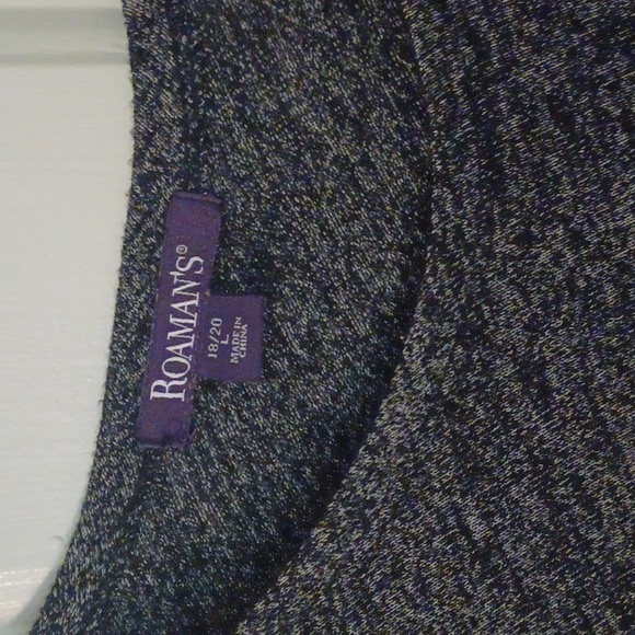 Romans long dress short sleeves size L 18/20 color black and white - Picture 2 of 8